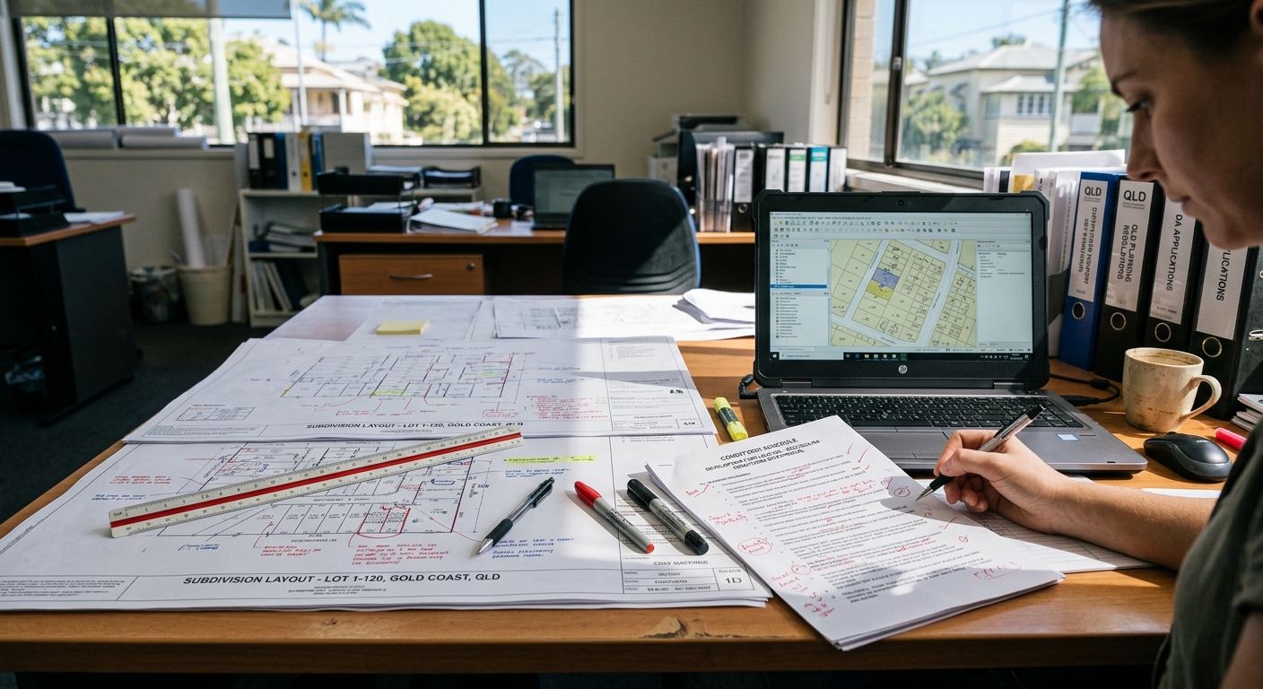 A single DA condition broken into defined requirements, each assigned to an owner with an attached evidence document