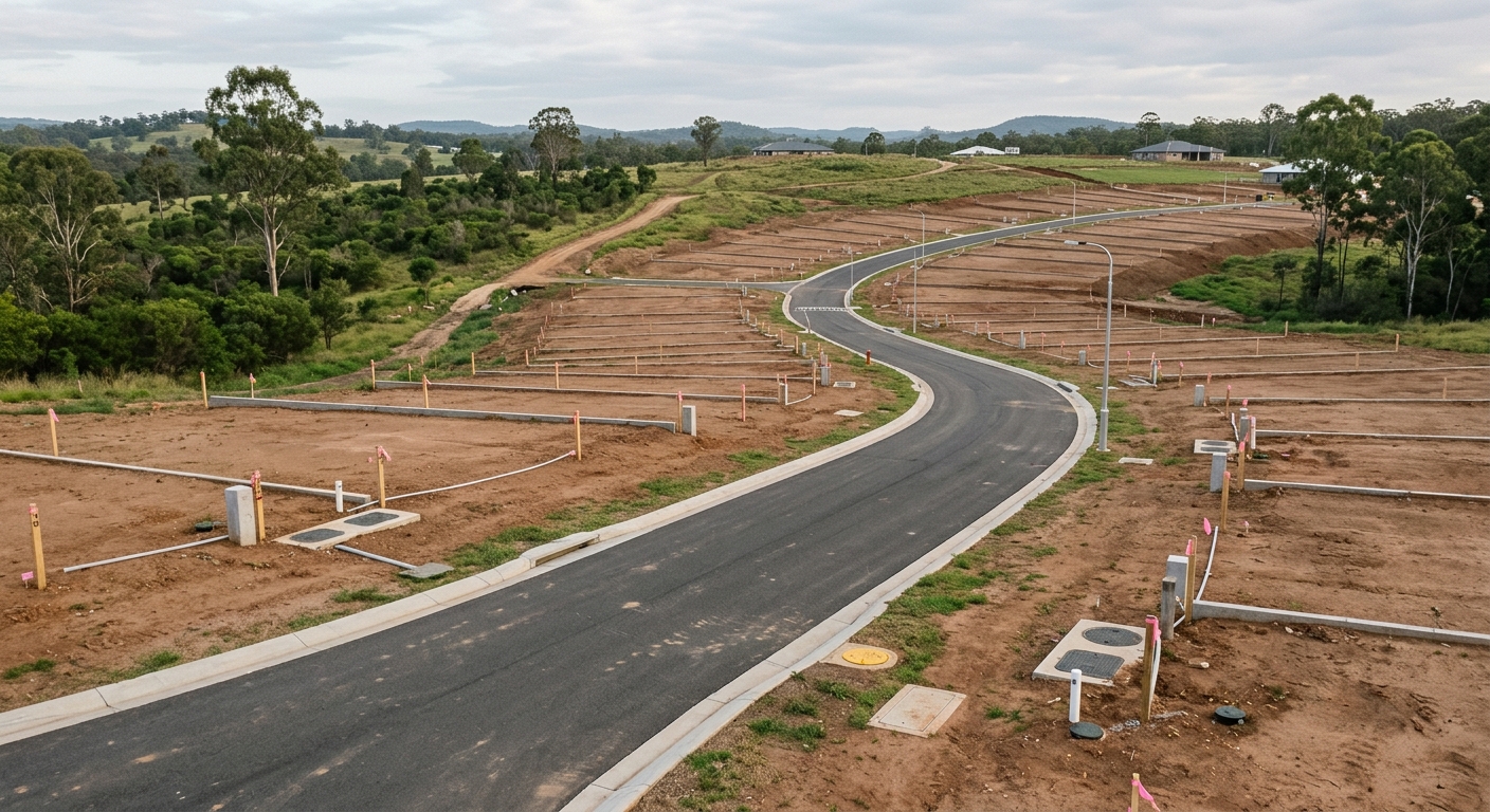 New residential lots with completed roads and services awaiting titles